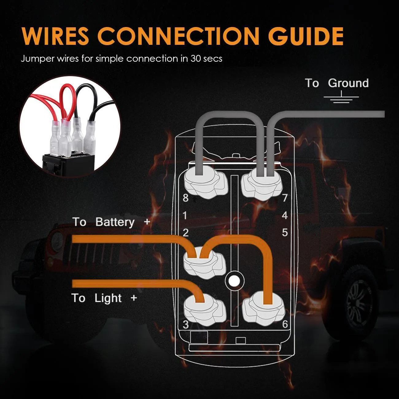 5 Pin Laser On/Off switches 20A/12V 10A/24V Switch with Jumper Wires Set for Cars,Trucks,RVs