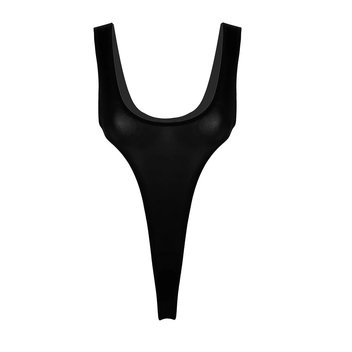 Adults Transparent Swimsuit Fused High Cut Monokini Thong Leotards Bodysuit One Piece Perspective Sheer Lingerie Swimwear