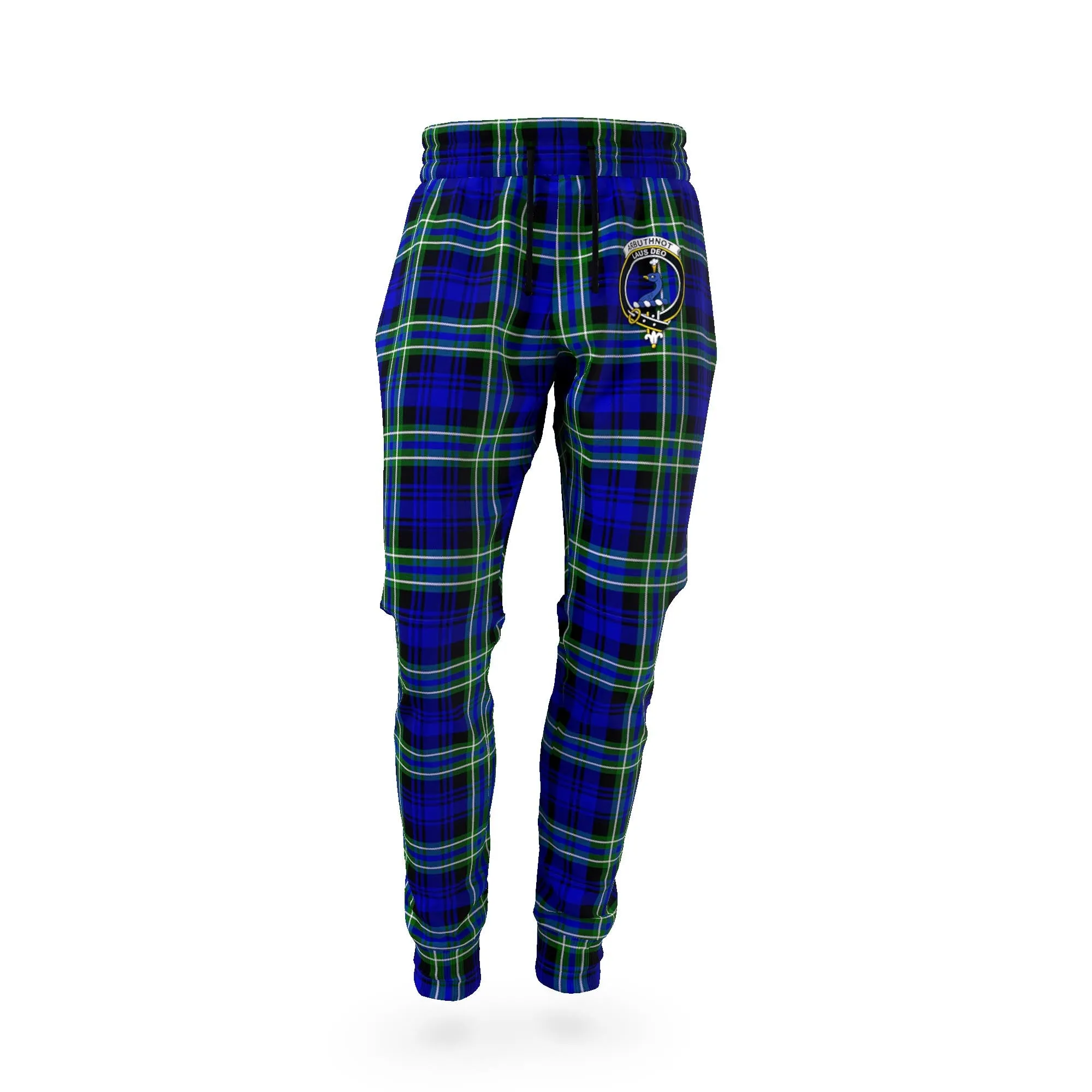 Arbuthnot Modern Tartan Joggers Pants with Family Crest