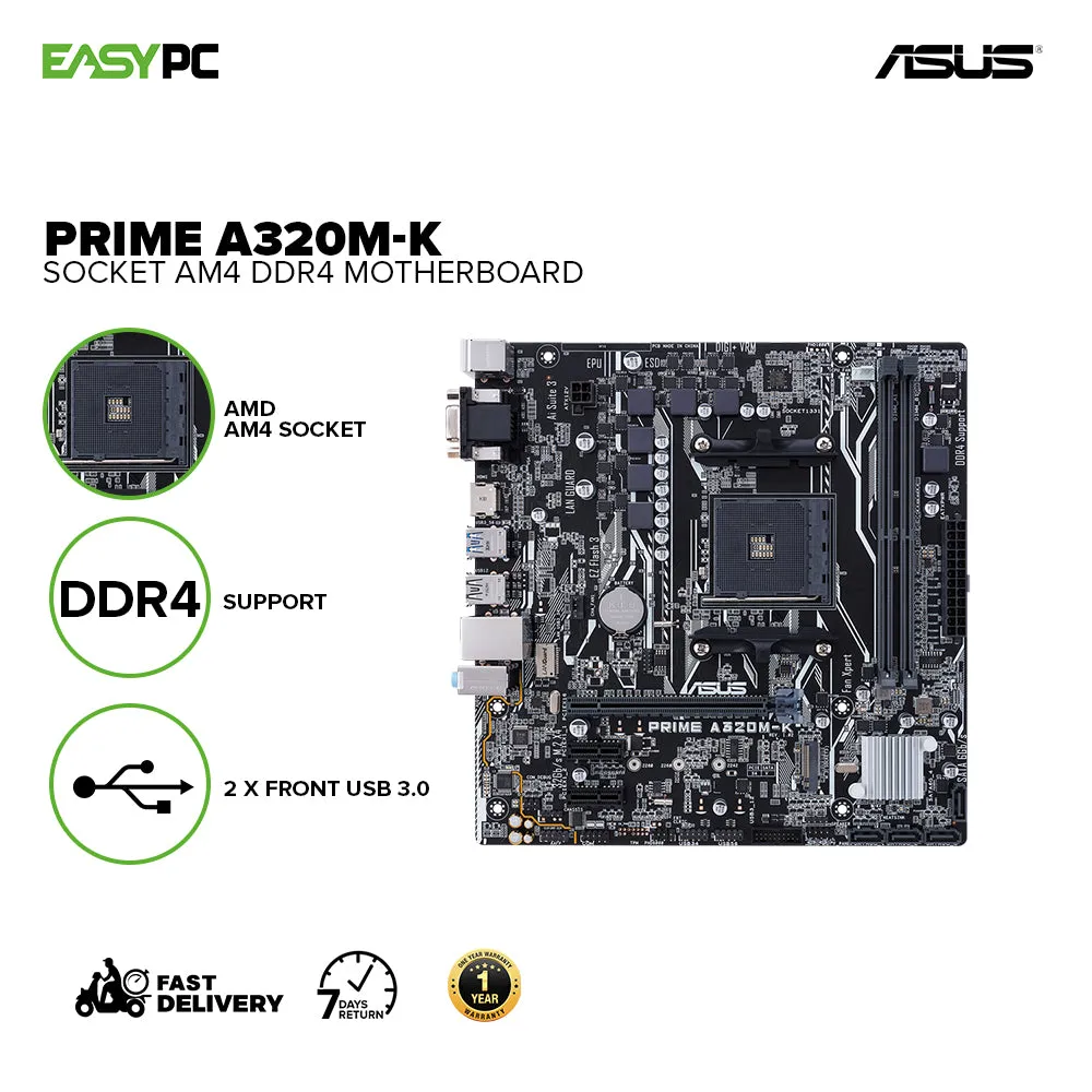 ASUS Prime A320M-K Socket Am4 Ddr4 Motherboard
