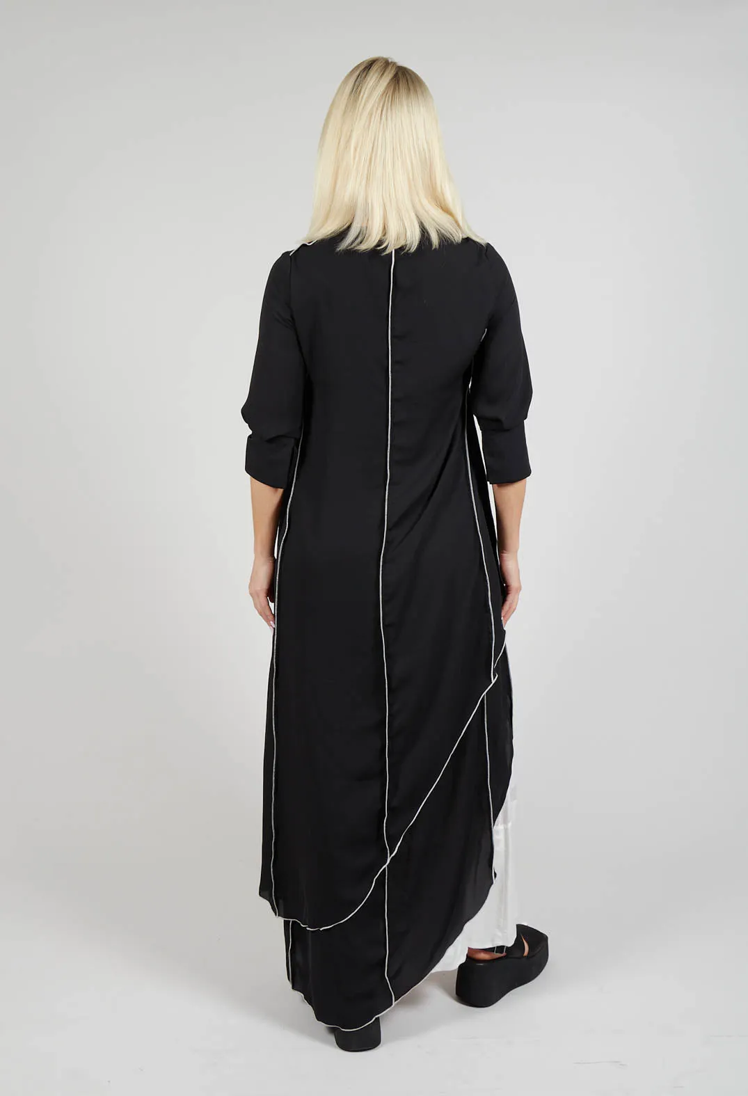 Asymmetric Layered Dress in Black