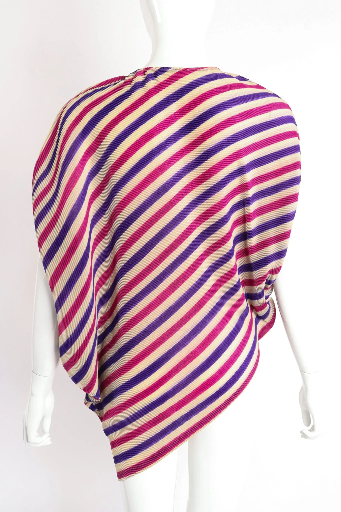 Asymmetrical Pleated Stripe Top