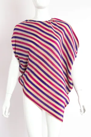 Asymmetrical Pleated Stripe Top