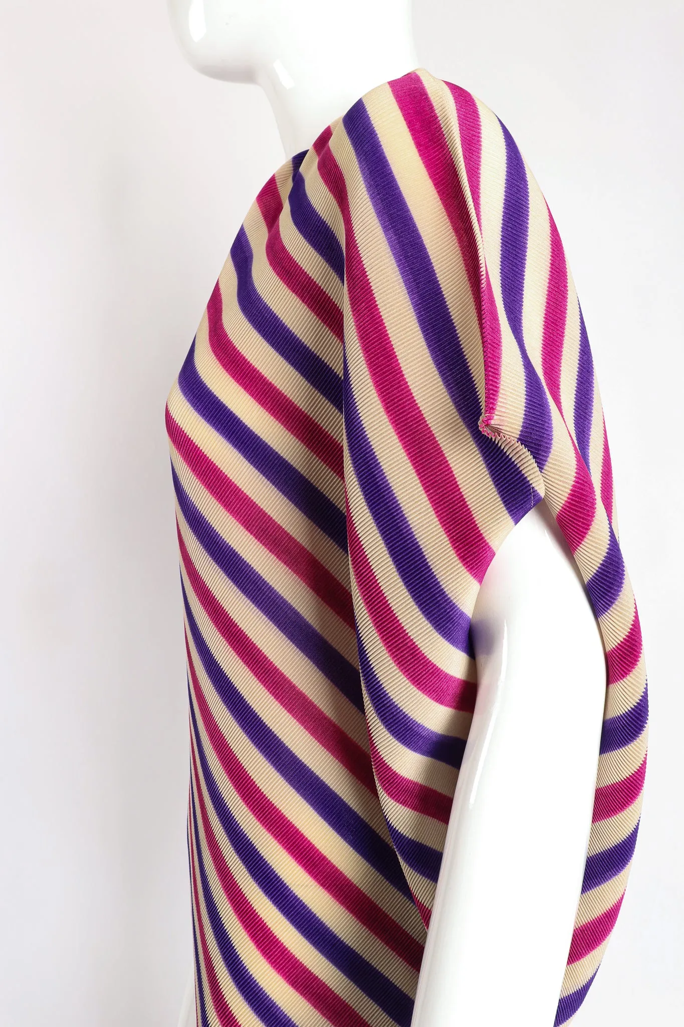 Asymmetrical Pleated Stripe Top