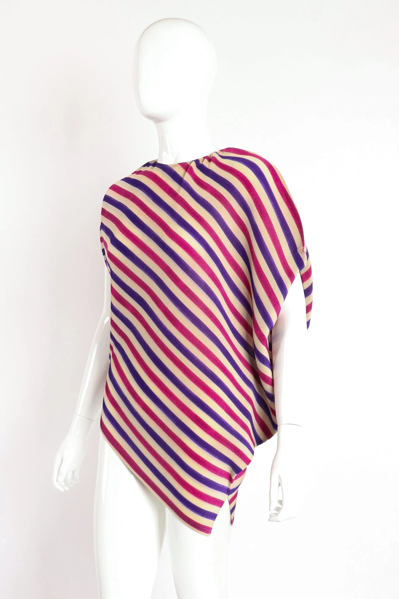Asymmetrical Pleated Stripe Top