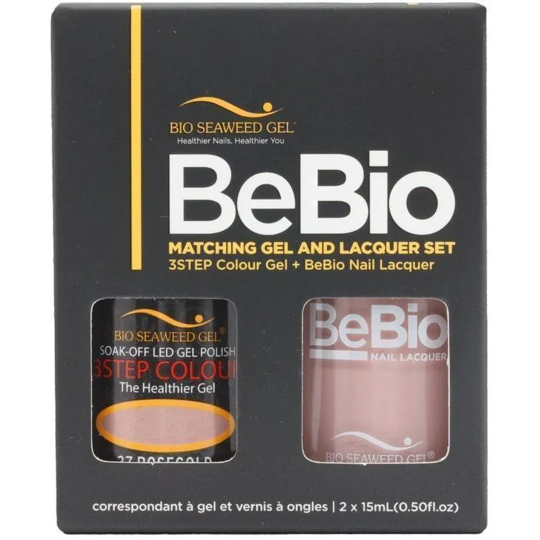 Bio Seaweed Gel Color   Matching Lacquer Rose Gold #27