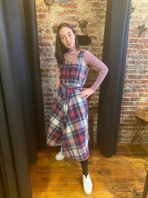 Blue and red checked jumper