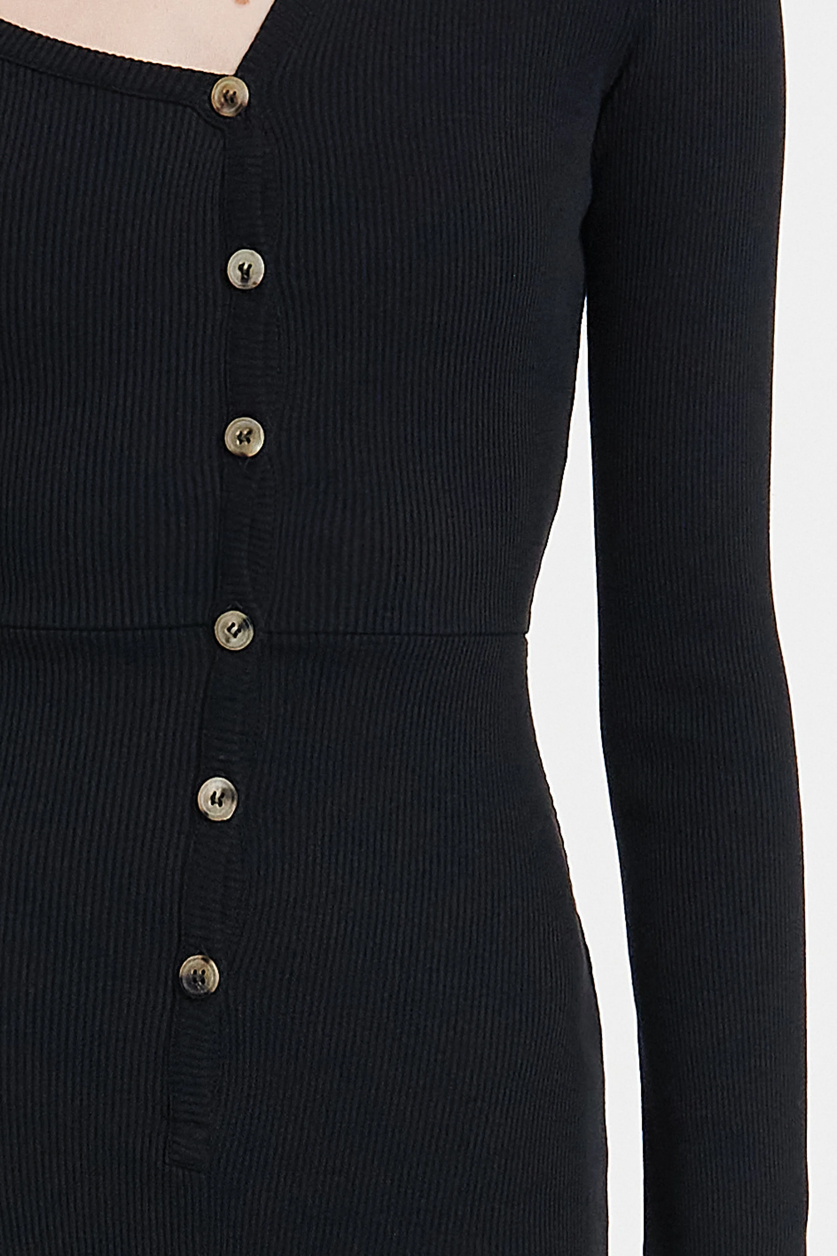 Bodysuit With Asymmetric Collar Black