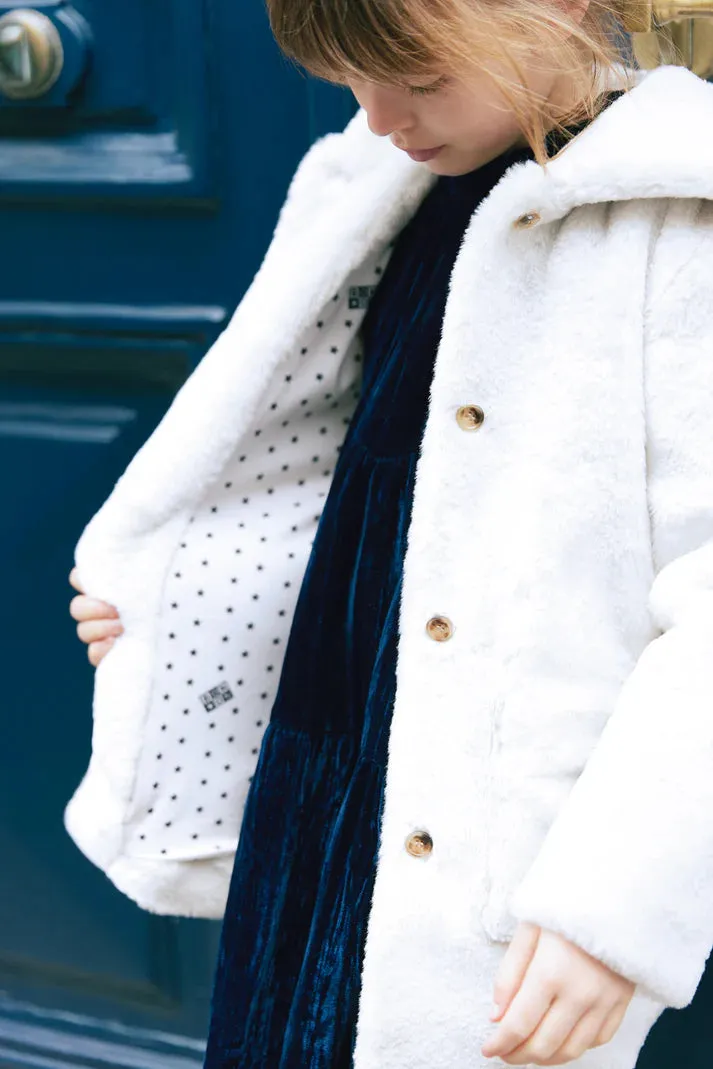 BONTON FUR BUTTON DOWN LONG JACKET
