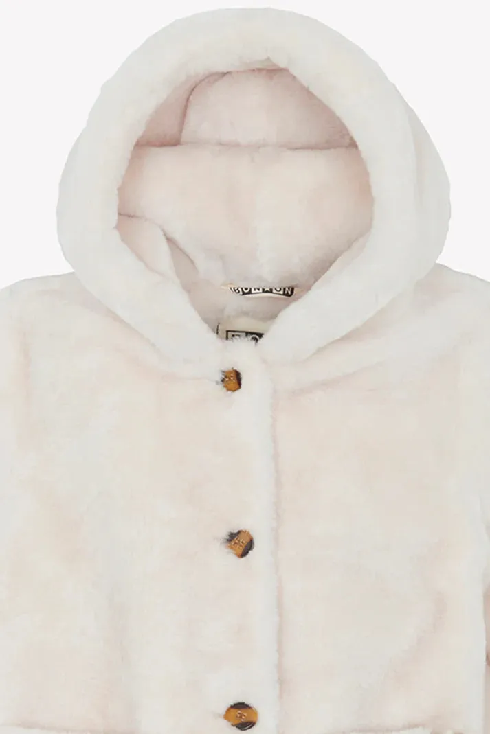 BONTON FUR BUTTON DOWN LONG JACKET
