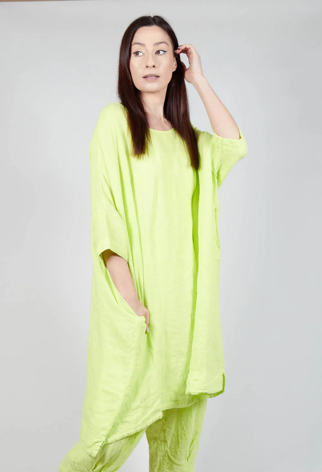 Boxy Fit Linen Dress in Sun