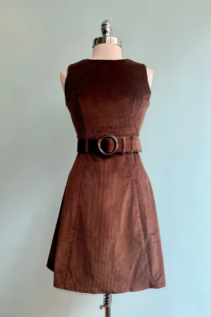 Brown Corduroy Shift Dress by Voodoo Vixen