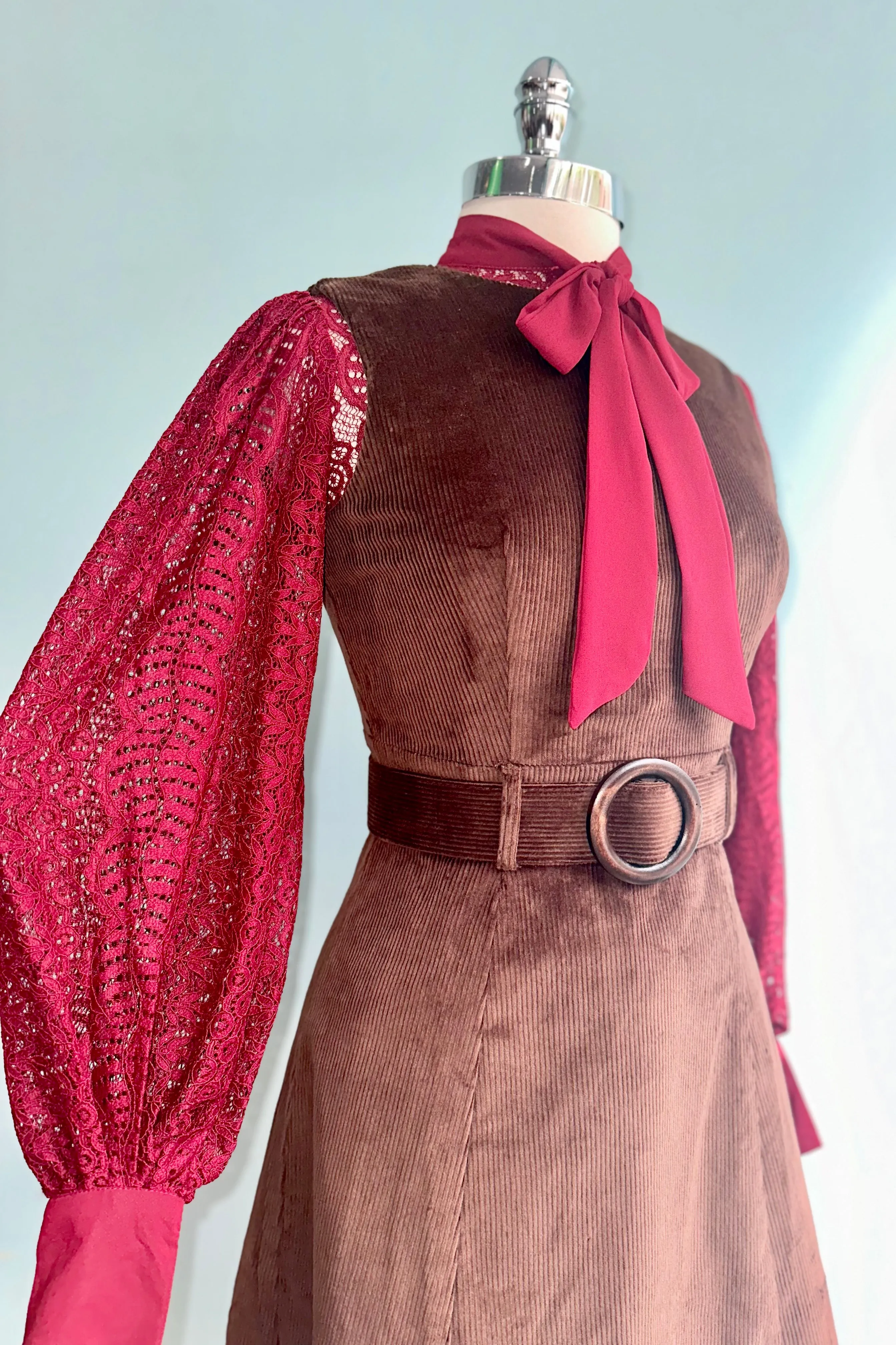 Brown Corduroy Shift Dress by Voodoo Vixen