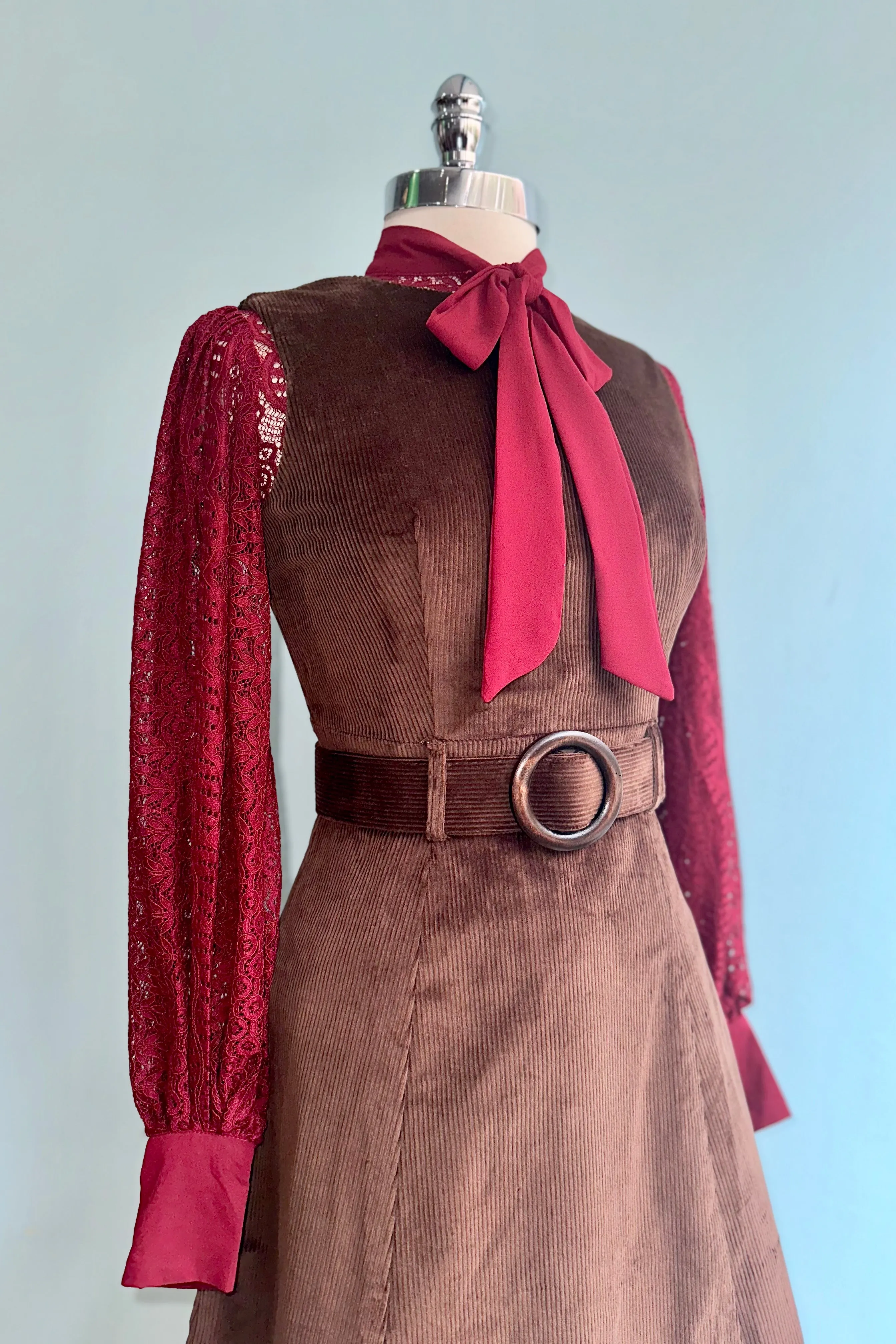 Brown Corduroy Shift Dress by Voodoo Vixen