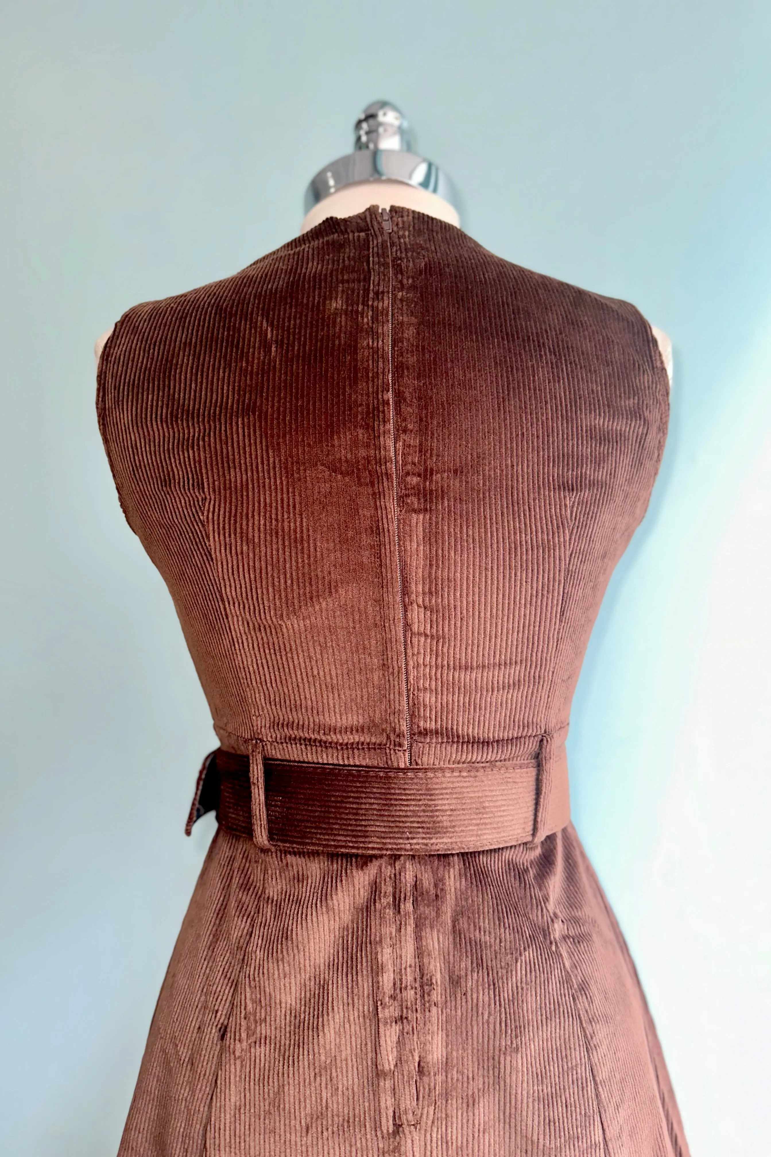 Brown Corduroy Shift Dress by Voodoo Vixen