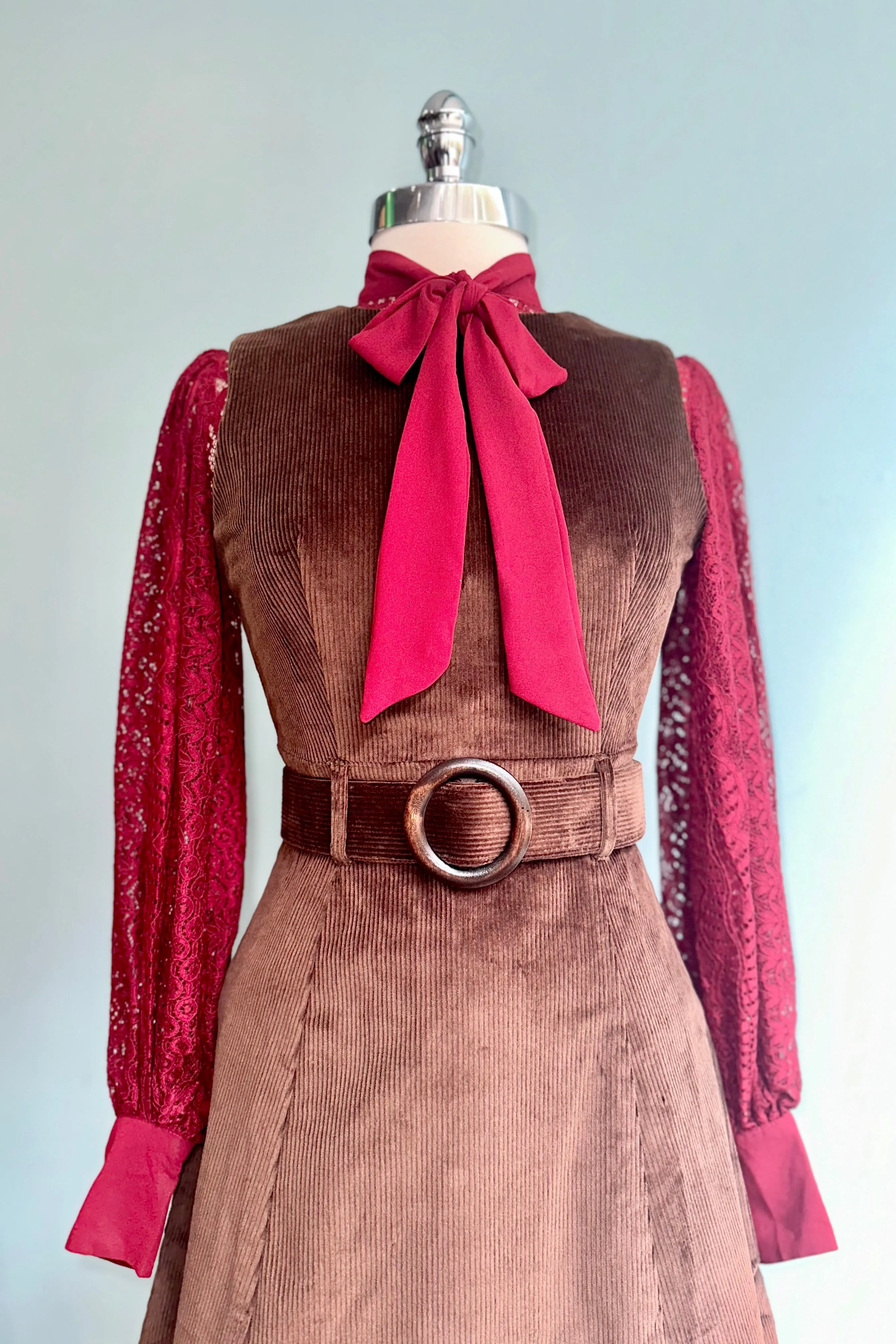 Brown Corduroy Shift Dress by Voodoo Vixen