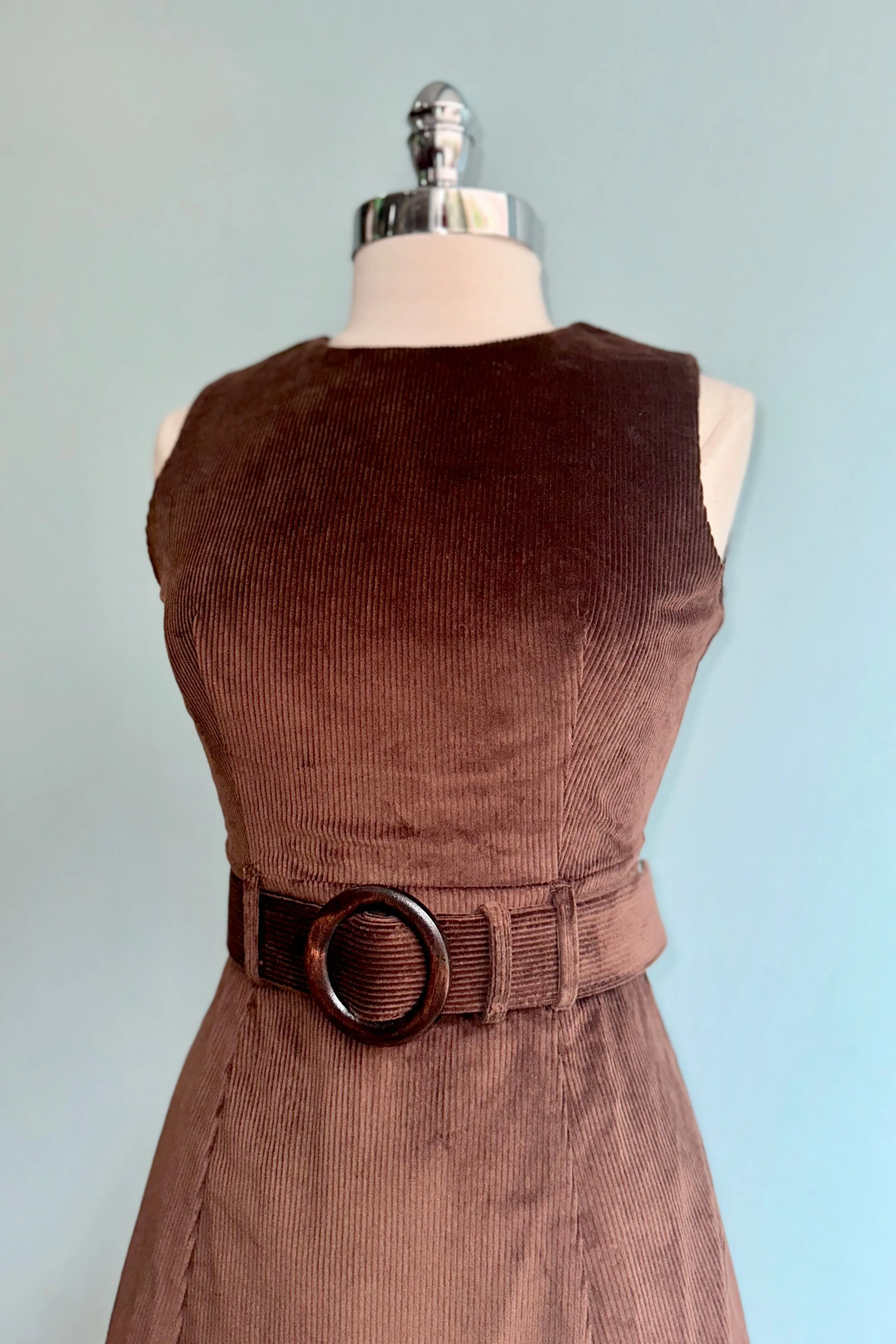 Brown Corduroy Shift Dress by Voodoo Vixen