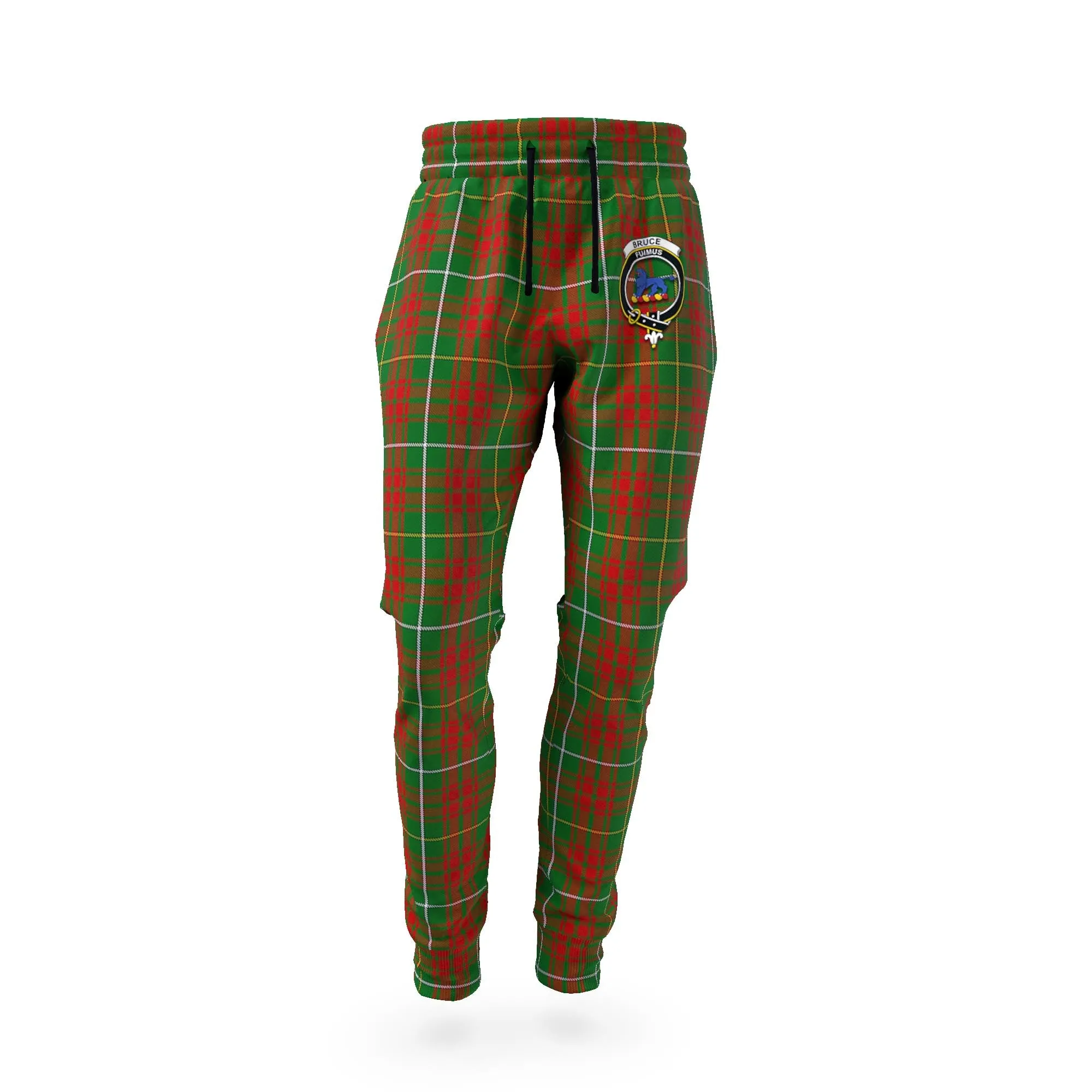 Bruce Hunting Tartan Joggers Pants with Family Crest