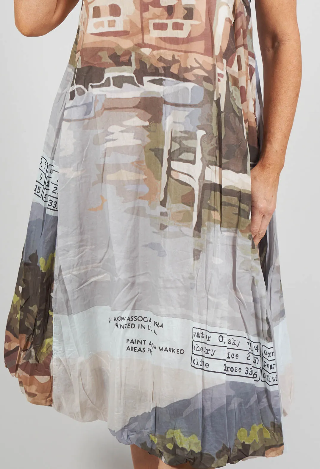 Bubble Hem Sleeveless Dress in Landscape 1