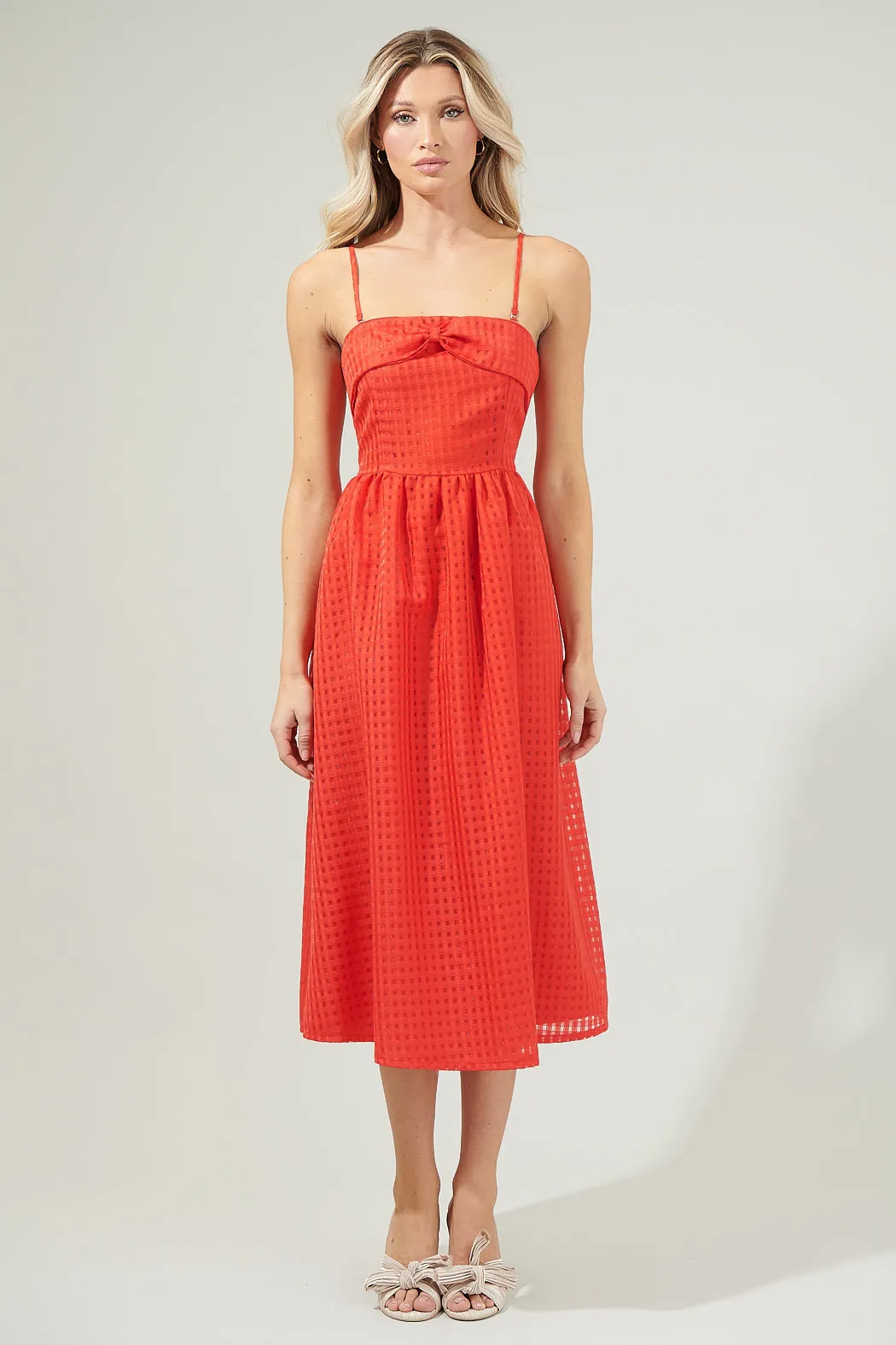 Cary Chest Bow Midi Dress