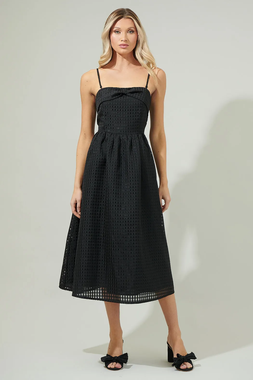 Cary Chest Bow Midi Dress