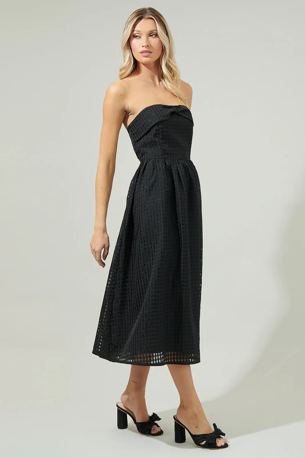 Cary Chest Bow Midi Dress