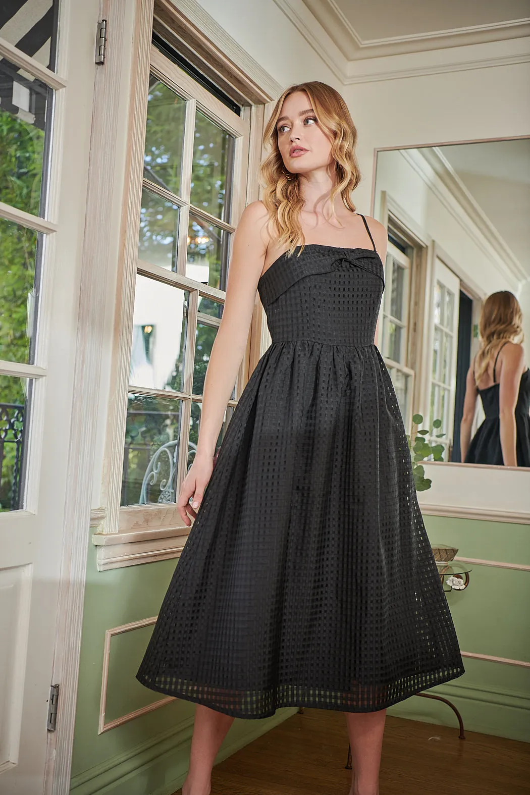 Cary Chest Bow Midi Dress