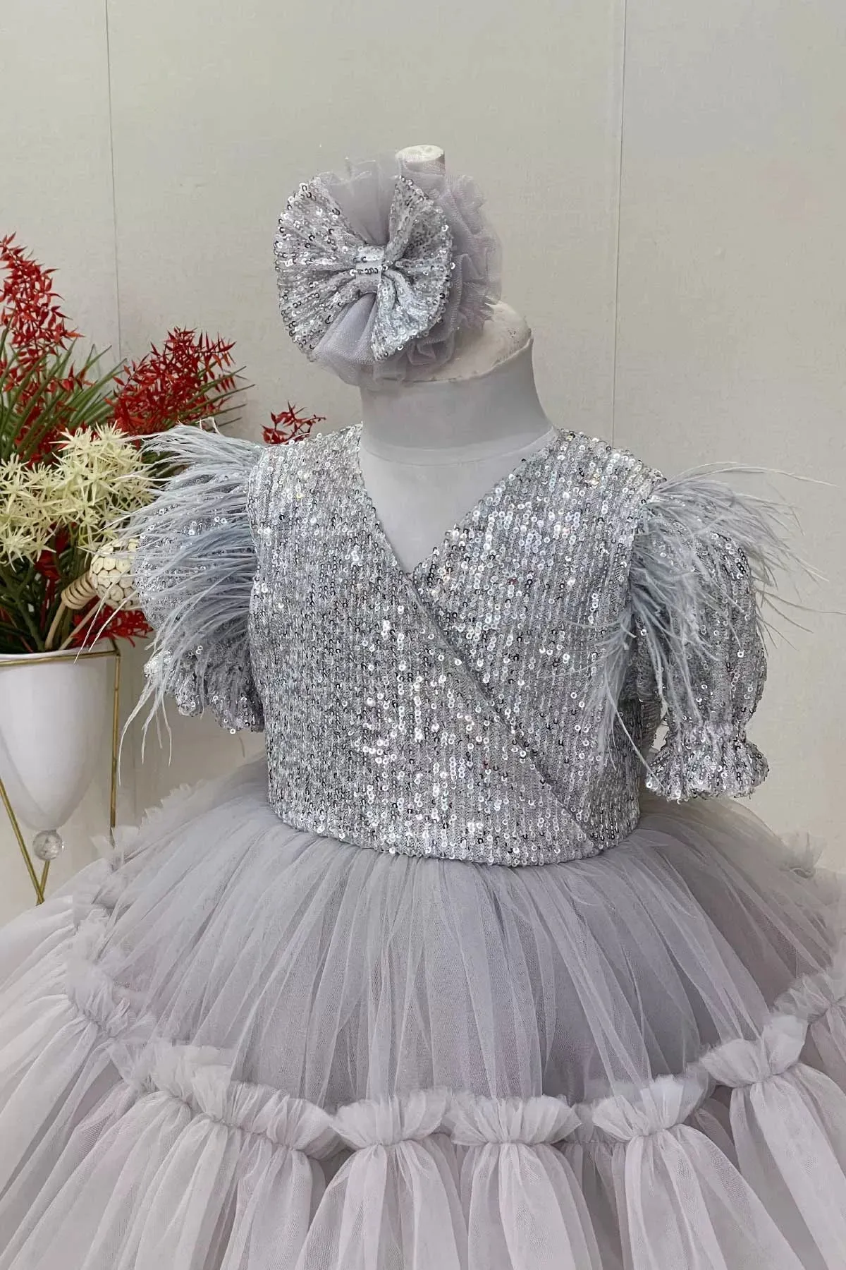Clara Gray Party Dress