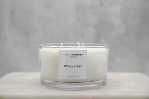 Clear 3-Wick Candle - Peony & Oud