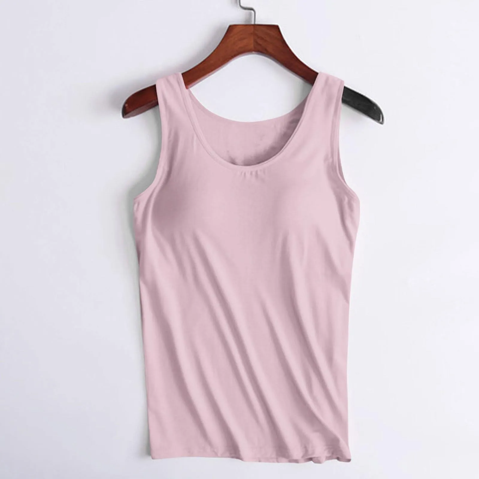 Clearance Deals Today Deals Prime, Womens Workout Tanks, Built in Bra Tank Tops for Women Summer Tank Top Shelf Bra Padded Athletic Tank Tops Workout Sports Bra Top for 2024 B-Pink