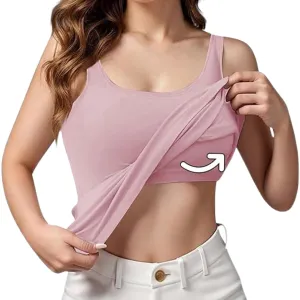 Clearance Deals Today Deals Prime, Womens Workout Tanks, Built in Bra Tank Tops for Women Summer Tank Top Shelf Bra Padded Athletic Tank Tops Workout Sports Bra Top for 2024 B-Pink