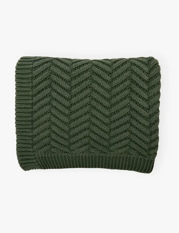 Cotton Throw Blanket | Seaweed Green