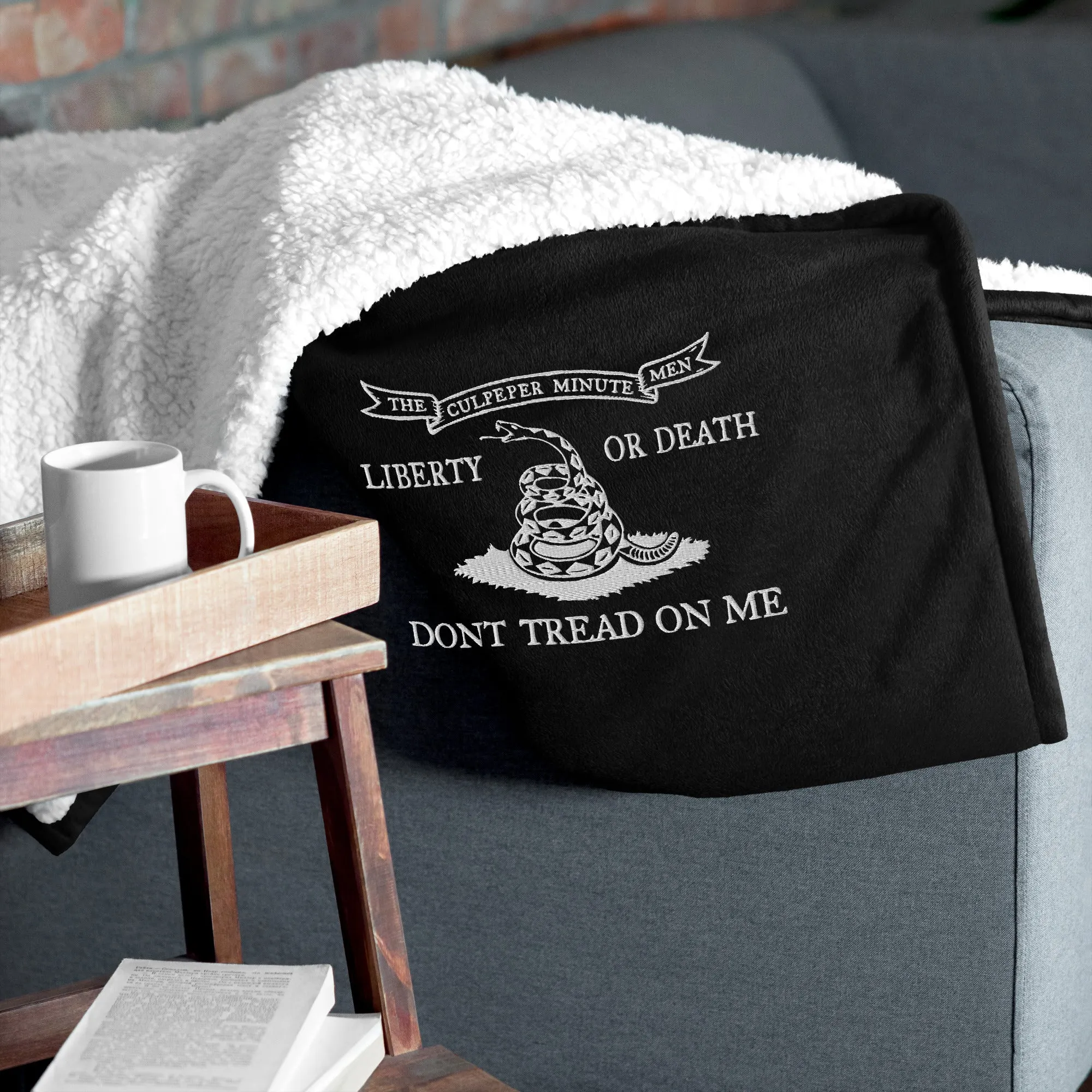 Culpeper Embroidered Sherpa Blanket