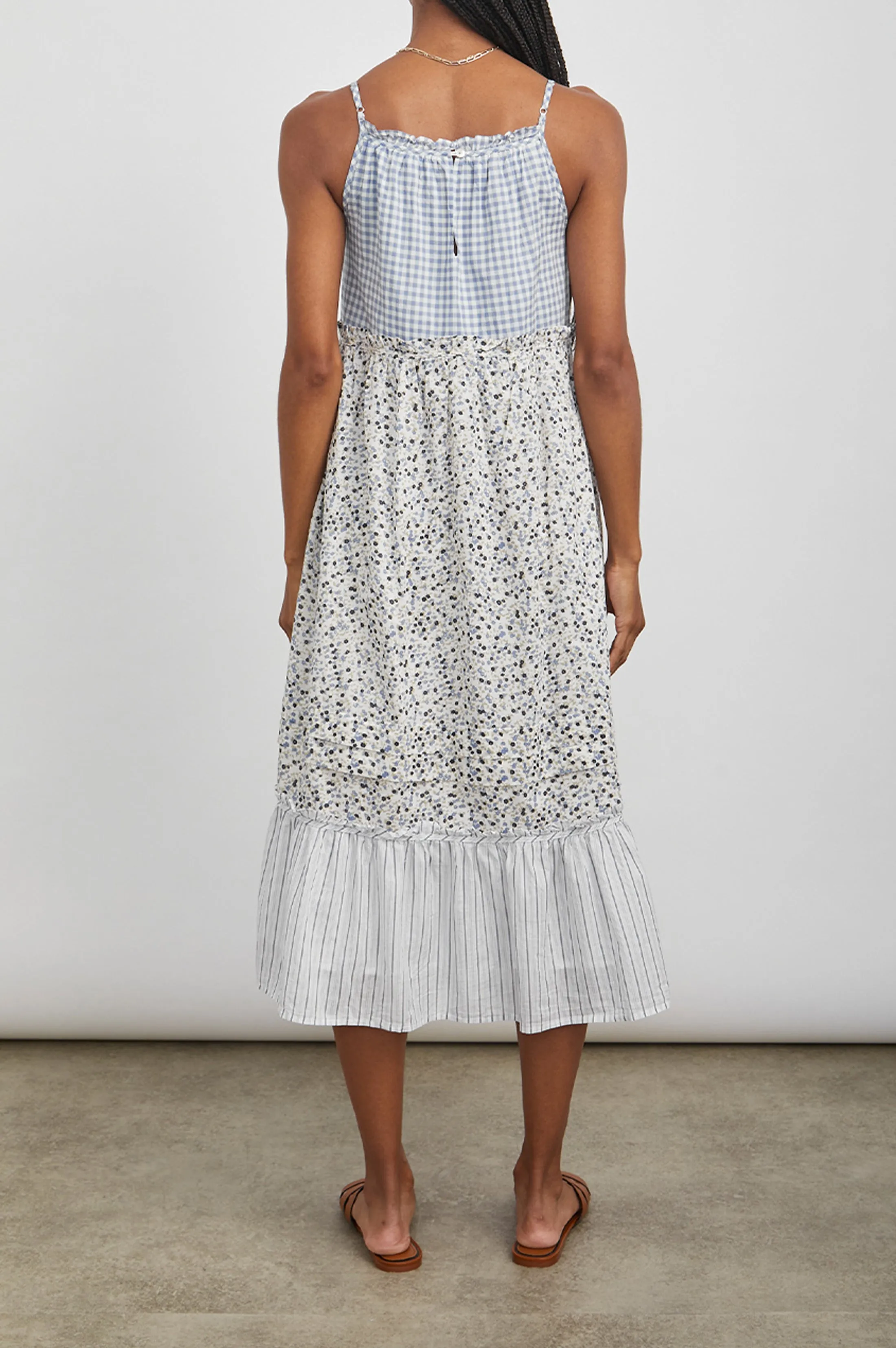 DORA DRESS - FLORAL GINGHAM MIX