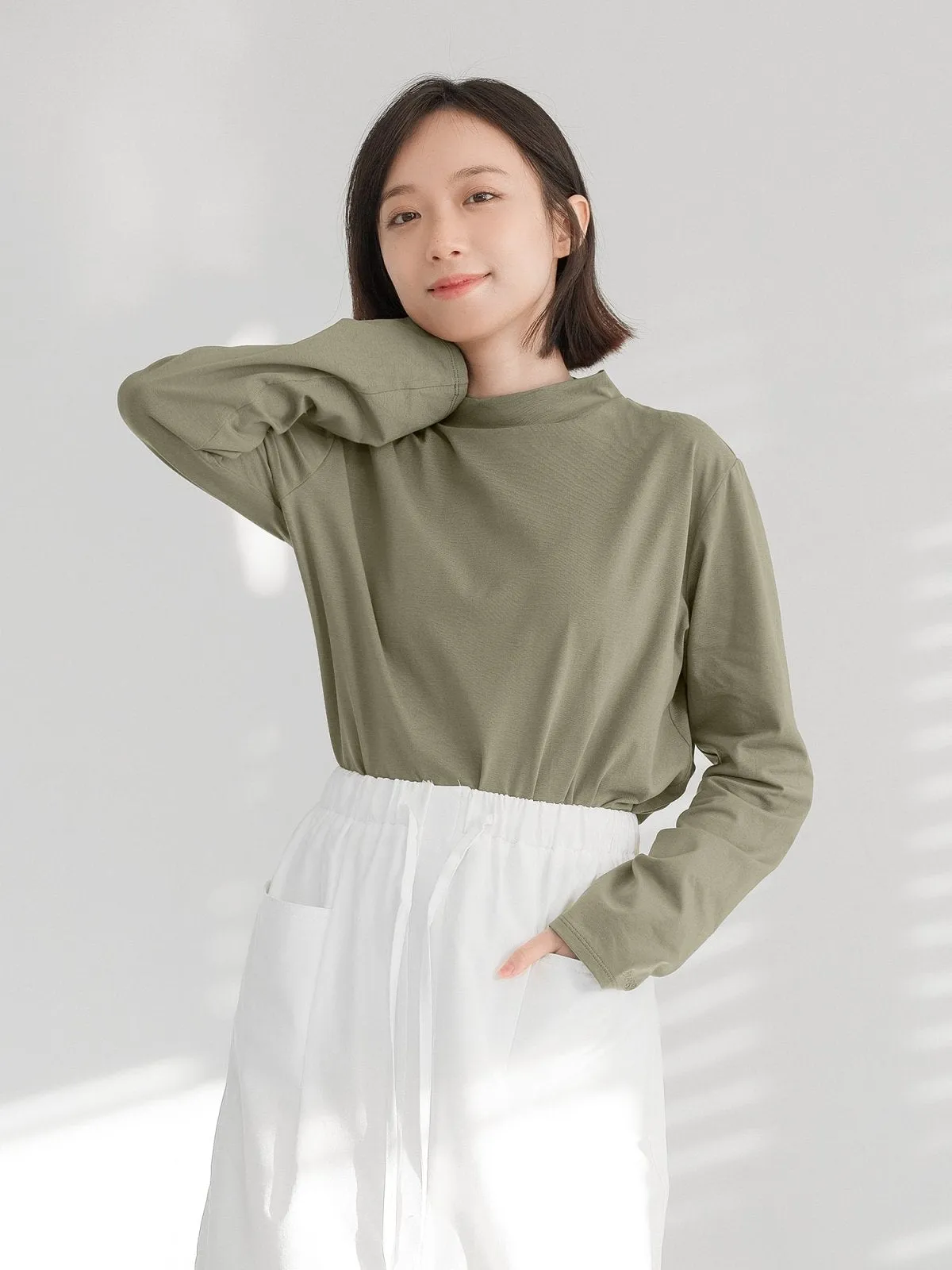 Esther Funnel Neck Long Sleeve Top*