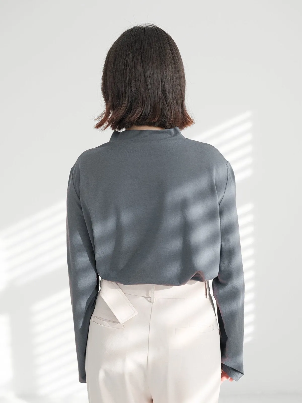 Esther Funnel Neck Long Sleeve Top*