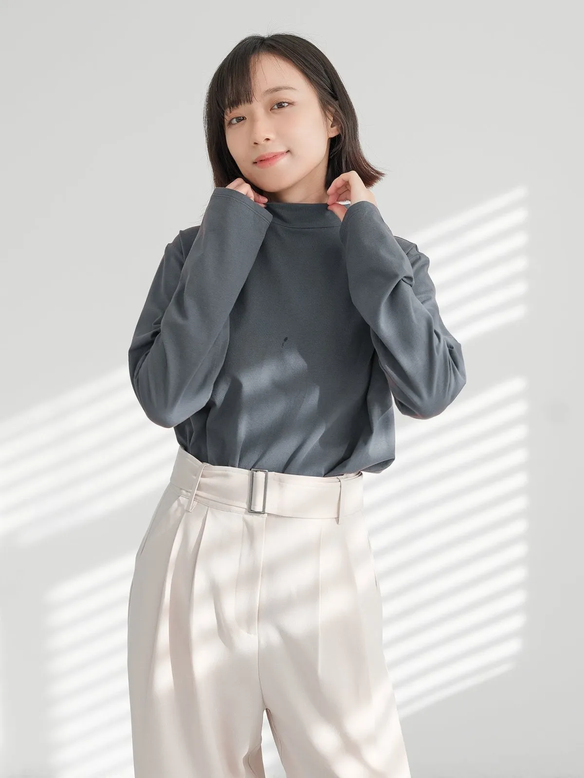 Esther Funnel Neck Long Sleeve Top*