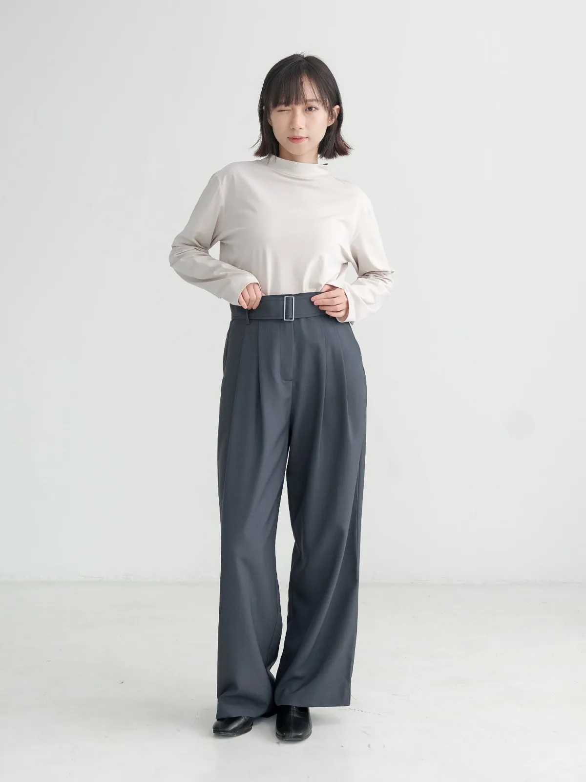 Esther Funnel Neck Long Sleeve Top*