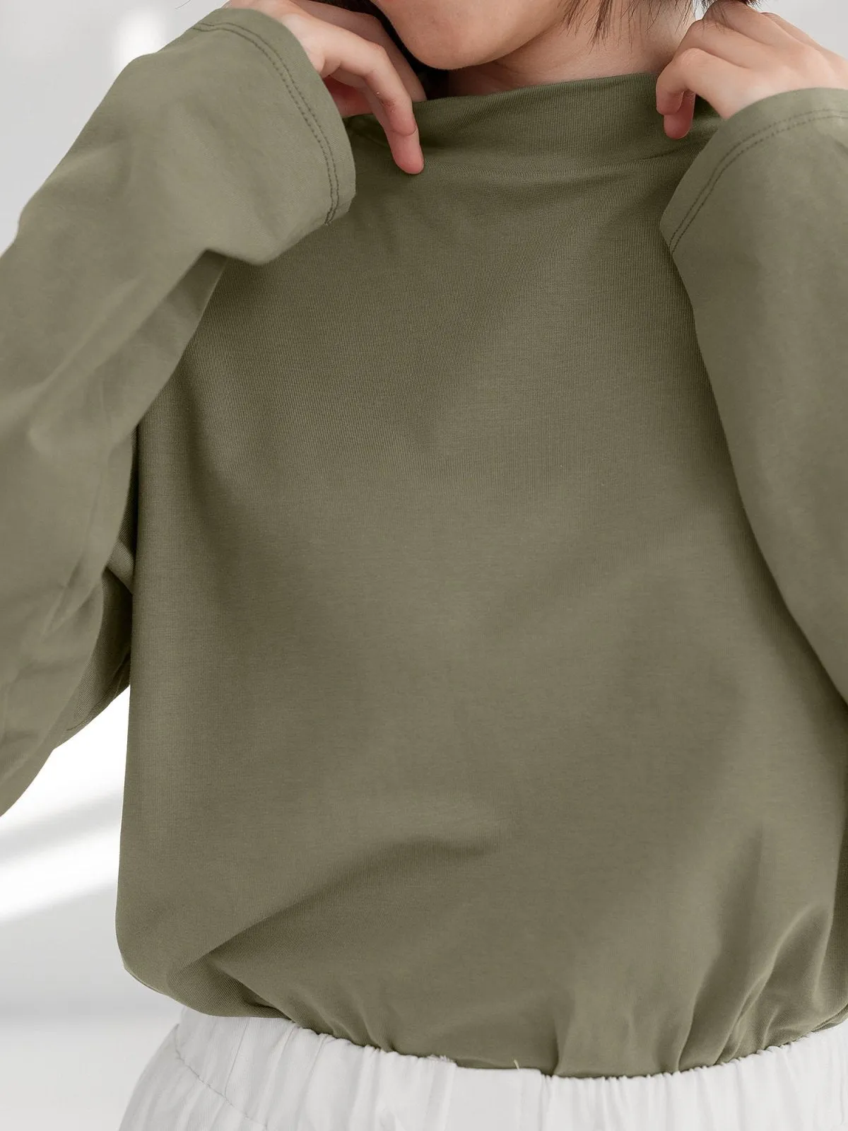 Esther Funnel Neck Long Sleeve Top*