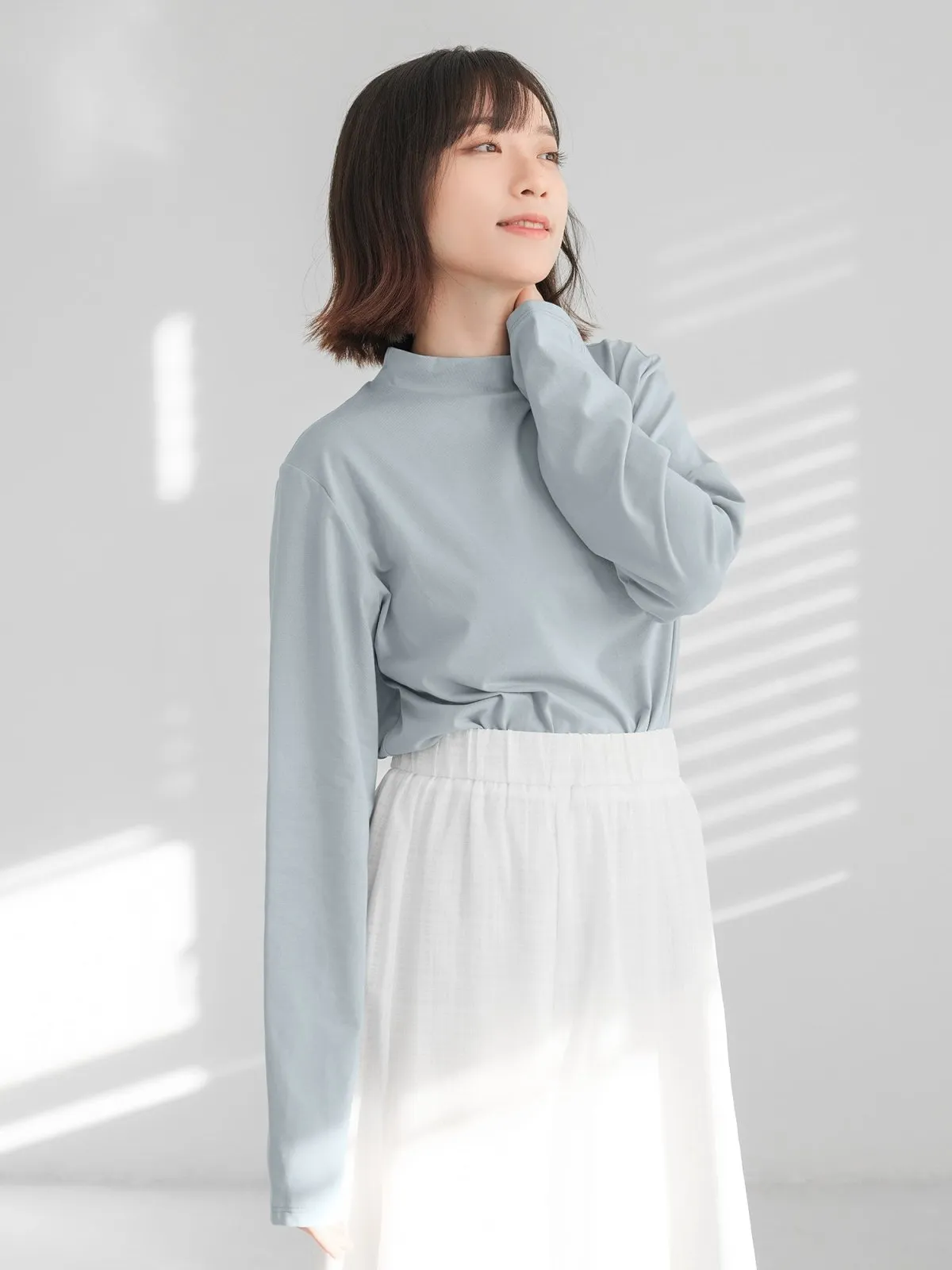 Esther Funnel Neck Long Sleeve Top*