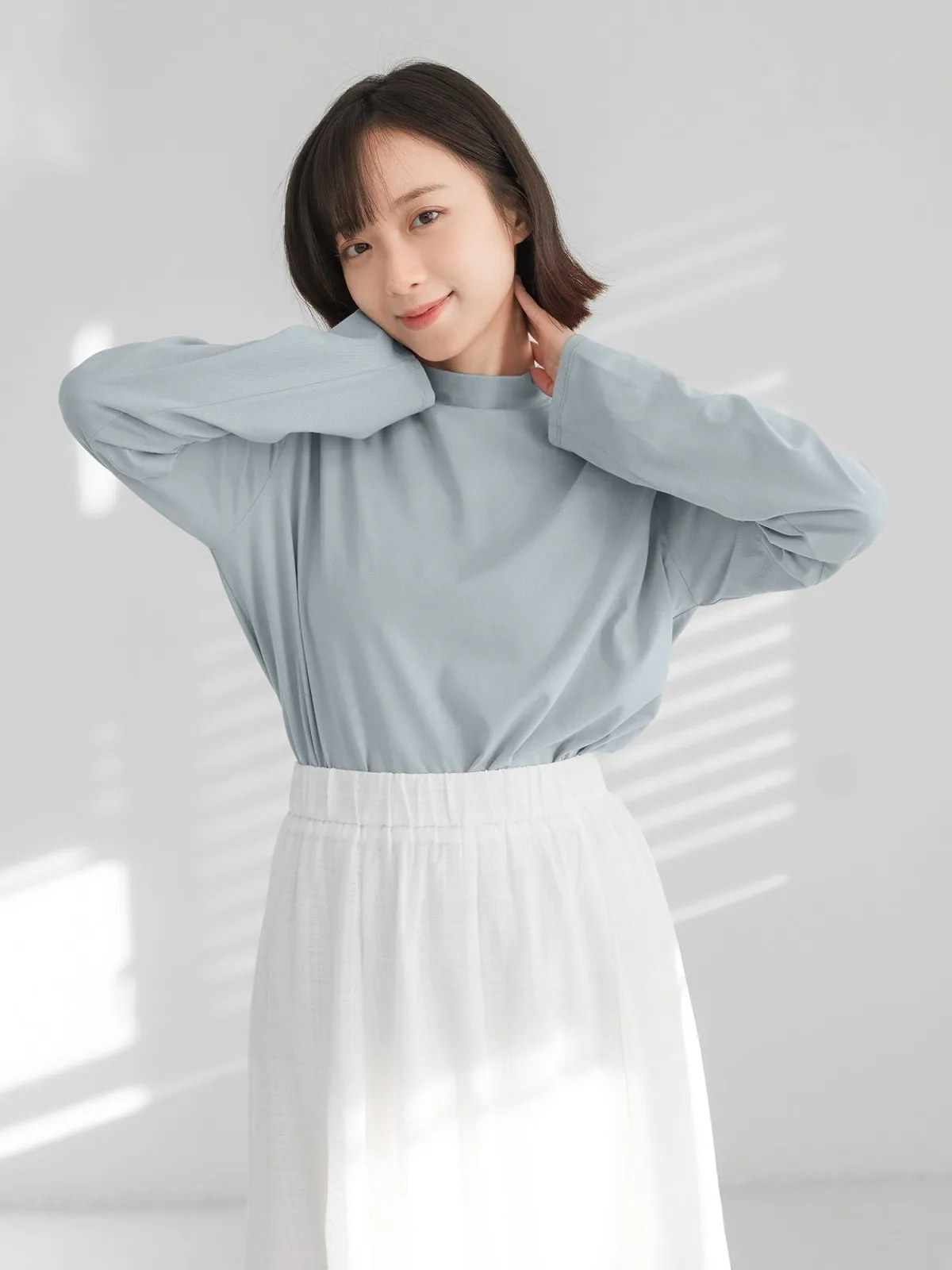 Esther Funnel Neck Long Sleeve Top*
