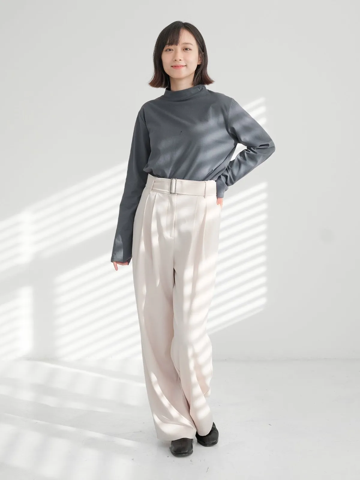 Esther Funnel Neck Long Sleeve Top*