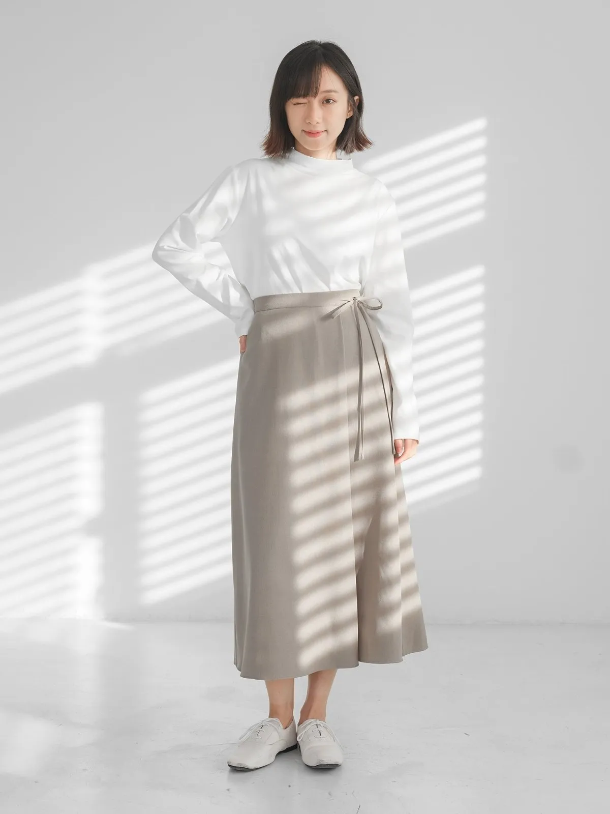 Esther Funnel Neck Long Sleeve Top*