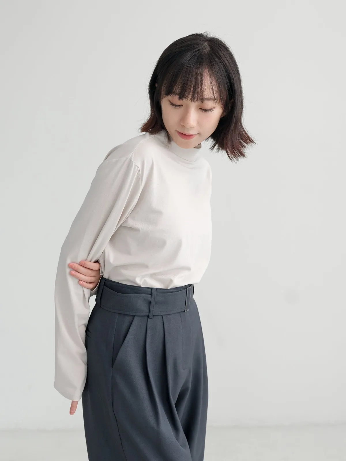 Esther Funnel Neck Long Sleeve Top*