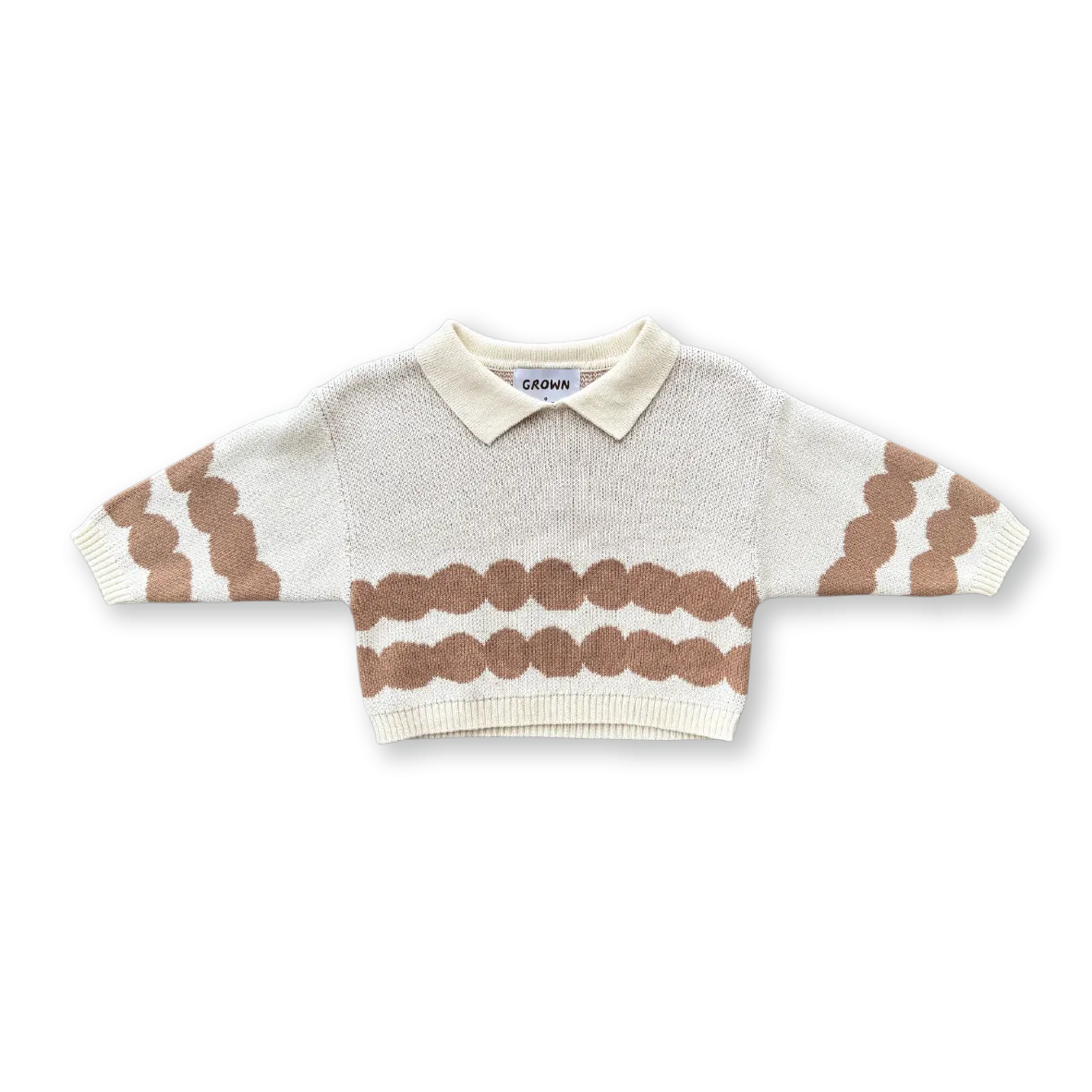 Grown Pebble Collar Pull Over - Milk & Clay