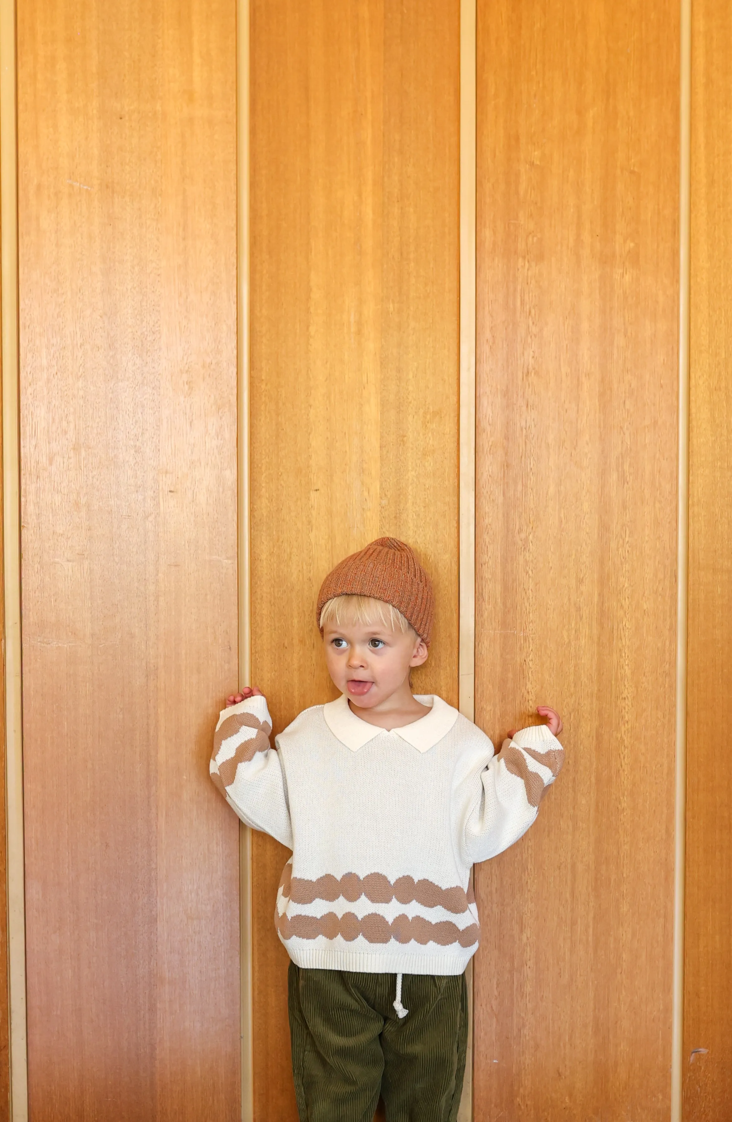 Grown Pebble Collar Pull Over - Milk & Clay