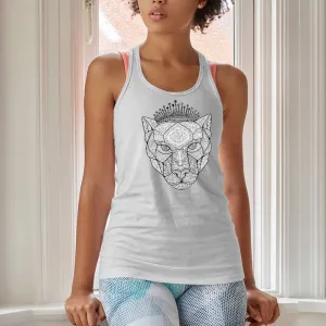 Jeweled lioness print tank for women's