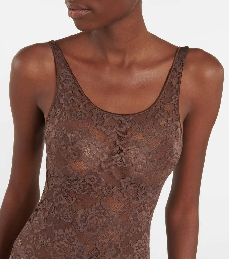 Lace bodysuit OSÉREE, brown