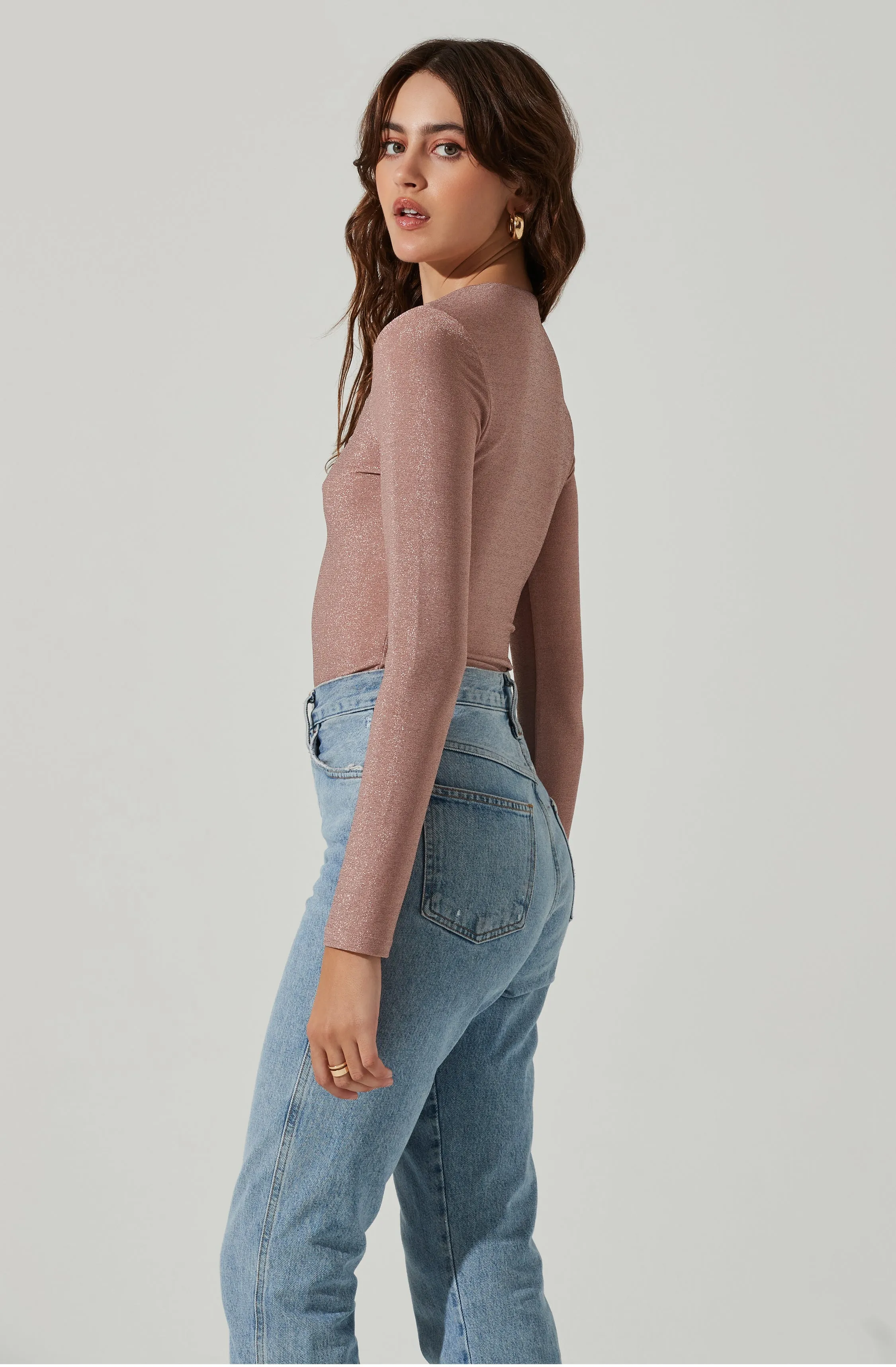 Lace Up Front Long Sleeve Bodysuit