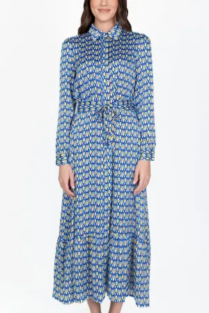 LEXI DRESS (BLUE PATTERN/PURPLE)